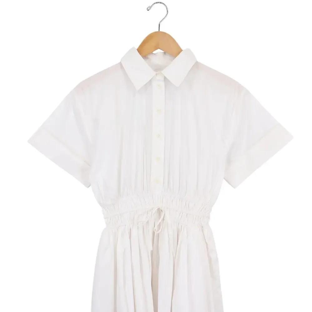 J.Crew Elena Midi Shirtdress Cotton Poplin White Size 0 NWT - Picture 3 of 8